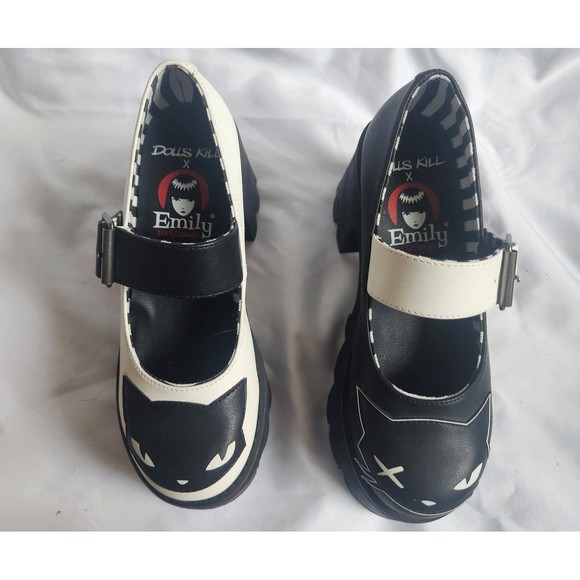 Emily the Strange Platform Mary Jane DollsKill Size 6 - Picture 3 of 6